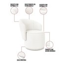 Ver imagem 3 de Poltrona e Puff Redondo Orgânico para Sala Malu Bouclê Off White M11 - D'Rossi