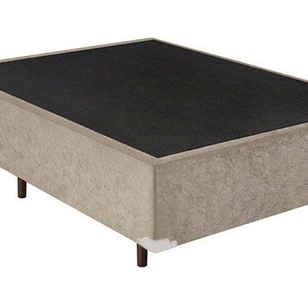 Base Box Viúva Suede Bege - 42x128x188:bege - 2