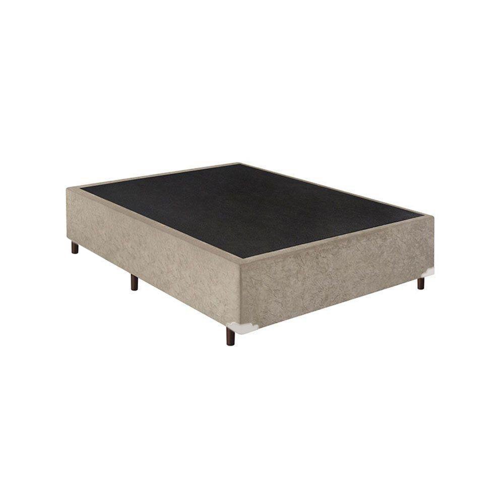 Base Box Viúva Suede Bege - 42x128x188:bege