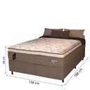 Ver imagem 3 de Cama Box Casal Colchão Molas Ensacadas Guarda Costas Alameda 138x188x68cm Suede Marrom/branco