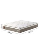 Ver imagem 4 de Cama Box Casal Colchão Molas Ensacadas Guarda Costas Alameda 138x188x68cm Suede Marrom/branco