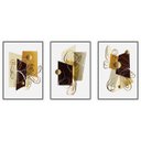 Ver imagem 1 de kit com 3 Quadros Decorativos Abstratos com Moldura e Vidro para Sala Quarto Escritório e Clínica 67