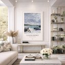 Ver imagem 1 de Quadro Canvas Claude Monet Praia Sainte 60x40cm Mold Preta