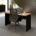 Ver imagem 7 de Mesa Retangular Escrivaninha 150 cm X 60 cm Tampo 25 mm Pés Painel F5 Office Cor:Nogal com Preto
