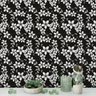 Papel de Parede Adesivo Floral Preto e Branco - 8 Rolos 300x50cm - 1