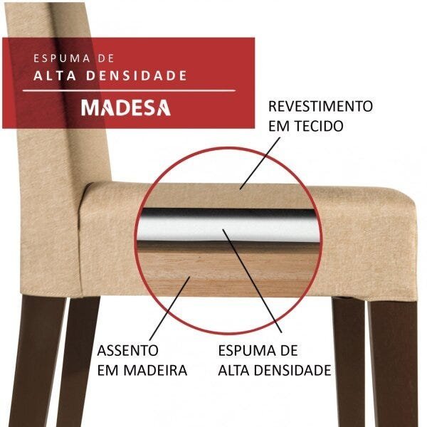 Kit 2 Cadeiras Estofadas Madesa - 5