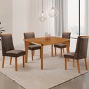 Ver imagem 1 de Mesa de Jantar Liz 120cm Tampo MDF Laminado Canto Copo com 4 Cadeiras Yasmin