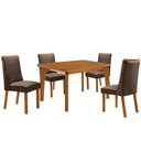 Ver imagem 2 de Mesa de Jantar Liz 120cm Tampo MDF Laminado Canto Copo com 4 Cadeiras Yasmin