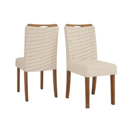 Sala de Jantar Completa Argo Tampo Madeirado C/ Vidro Curvo 136x90cm e 4 Cadeiras Julia Cedro/off - 4 Sala de Jantar Completa Argo Tampo Madeirado C/ Vidro Curvo 136x90cm e 4 Cadeiras Julia Cedro/off - 4