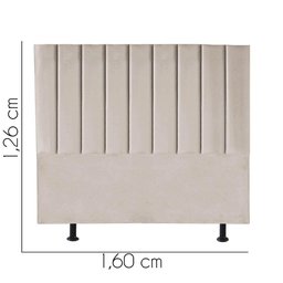 Cabeceira Estofada Cama Box Queen Carla 160cm Suede Bege - 3