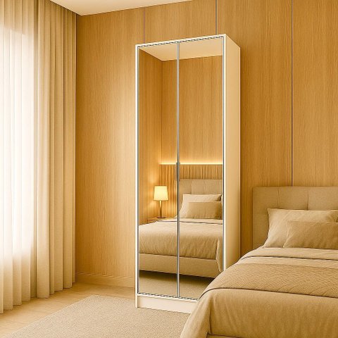 Sapateira com Espelho 2 Portas Branca 30 Pares