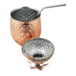 Copo de Vidro Abacaxi Rose Gold com Tampa Canudo de Metal 500ml - 2