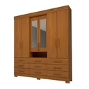 Ver imagem 1 de Guarda Roupa Débora 6 Portas 9 Gavetas com Espelho - Cinamomo