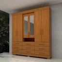 Ver imagem 2 de Guarda Roupa Débora 6 Portas 9 Gavetas com Espelho - Cinamomo