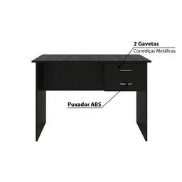 Escrivaninha com 2 Gavetas - Preto - 3
