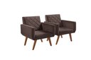 Ver imagem 1 de Kit 2 Poltronas 1 Lugar Anabelle Unidecor Marrom