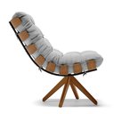 Ver imagem 4 de Kit 02 Poltronas Giratória Costela Suede Cinza Base Madeira Ma25 - D’Rossi