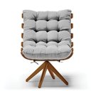 Ver imagem 3 de Kit 02 Poltronas Giratória Costela Suede Cinza Base Madeira Ma25 - D’Rossi
