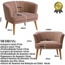 Ver imagem 2 de Conjunto 2 Poltronas Estofada para Sala de Estar Aconchegante Tecido Veludo Pés de Madeira
