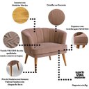 Ver imagem 3 de Conjunto 2 Poltronas Estofada para Sala de Estar Aconchegante Tecido Veludo Pés de Madeira