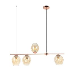 Pendente Contemporaneo Cobre Esferas Vidro Champagne Sala Acl22 - 1