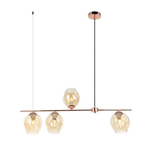 Pendente Contemporaneo Cobre Esferas Vidro Champagne Sala Acl22