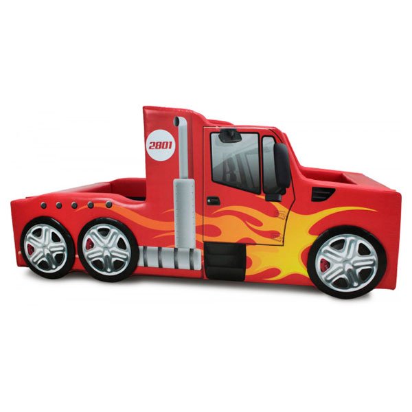 Cama Infantil Hot Truck com Rodas Sobrepostas - Cor Vermelha - 3