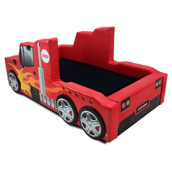 Cama Infantil Hot Truck com Rodas Sobrepostas - Cor Vermelha - 2