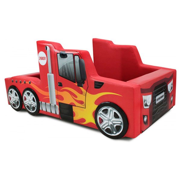 Cama Infantil Hot Truck com Rodas Sobrepostas - Cor Vermelha - 4