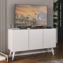 Ver imagem 2 de Rack Retrô para Tv até 32 Polegadas com 3 Portas Multimóveis Mp1067 Branco