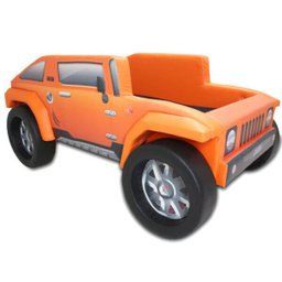 Cama Infantil Hummer com Rodas Embutidas - Cor Laranja - 1