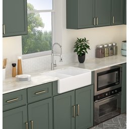 Cuba Evier Cozinha em Porcelana Estilo Fazenda Farm Sink Dupla 84x46x25 - 2