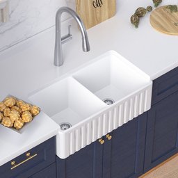 Cuba Evier Cozinha em Porcelana Estilo Fazenda Farm Sink Dupla 84x46x25 - 8