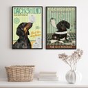 Ver imagem 1 de Kit 2 Quadros Banheiro Cão Dachshund 33x24cm - com Vidro:madeira Branca