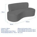 Ver imagem 2 de Sofá Curvo 2 Lugares Amsterdã 140cm Suede