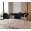 Ver imagem 1 de Mesa Jantar Industrial Preta 137X90Cm Com 4 Poltronas Pretas Base Ferro Bran Cor: Preto