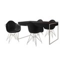 Ver imagem 6 de Mesa Jantar Industrial Preta 137X90Cm Com 4 Poltronas Pretas Base Ferro Bran Cor: Preto