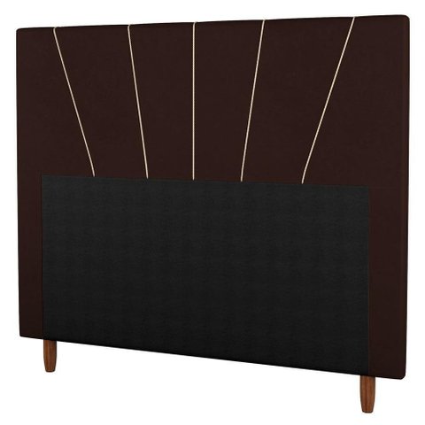 Cabeceira Cama Box Casal Dallas 140Cm Linho Marrom