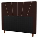 Ver imagem 1 de Cabeceira Cama Box Casal Dallas 140Cm Linho Marrom