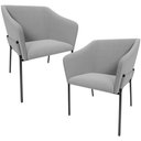 Ver imagem 1 de Kit 2 Cadeiras para Sala de Jantar Estar Living Olívia L02 Bouclê Cinza - Lyam Decor