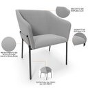 Ver imagem 4 de Kit 2 Cadeiras para Sala de Jantar Estar Living Olívia L02 Bouclê Cinza - Lyam Decor