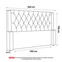Ver mais imagens de Cabeceira Atena para Cama Box Casal Padrão 140cm Capitonê com Frame Suede Cinza - Desk Design