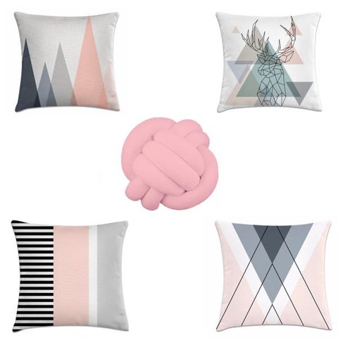 kit 4 capas almofadas escandinavo + 1 almofada de nó
