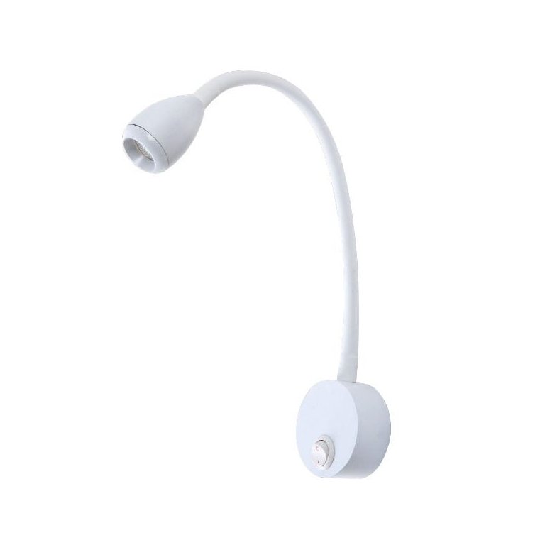 Luminária LED Regulavel Leitura Cabeceira 3W Branco Ali28