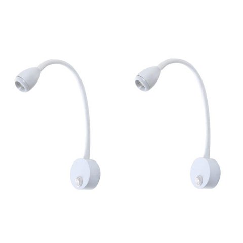 2 Un Arandela Haste Regulável Para Cabeceira 3W 3000K Branco Ali28