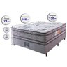 Cama Box Casal Colchão Ortofirm + Box 138x188x71 Double Face Espuma D45 Cinza - 2