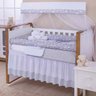 Kit Rolinho Para Berço Americano 11pçs Nuvem -Cinza - 1