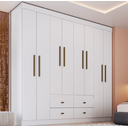 Ver imagem 1 de Guarda Roupas Las Vegas 8pts 4gav 100% Mdf Branco Cod: 676.029