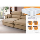 Ver imagem 4 de Sofá Retrátil Reclinável 2,30m Nivus Bege c/ Molas Ensacadas - King House