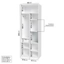 Ver imagem 3 de Guarda Roupa 2 Portas com Nichos e 1 Gaveta Curió Casatema MadeiraOriginals Branco